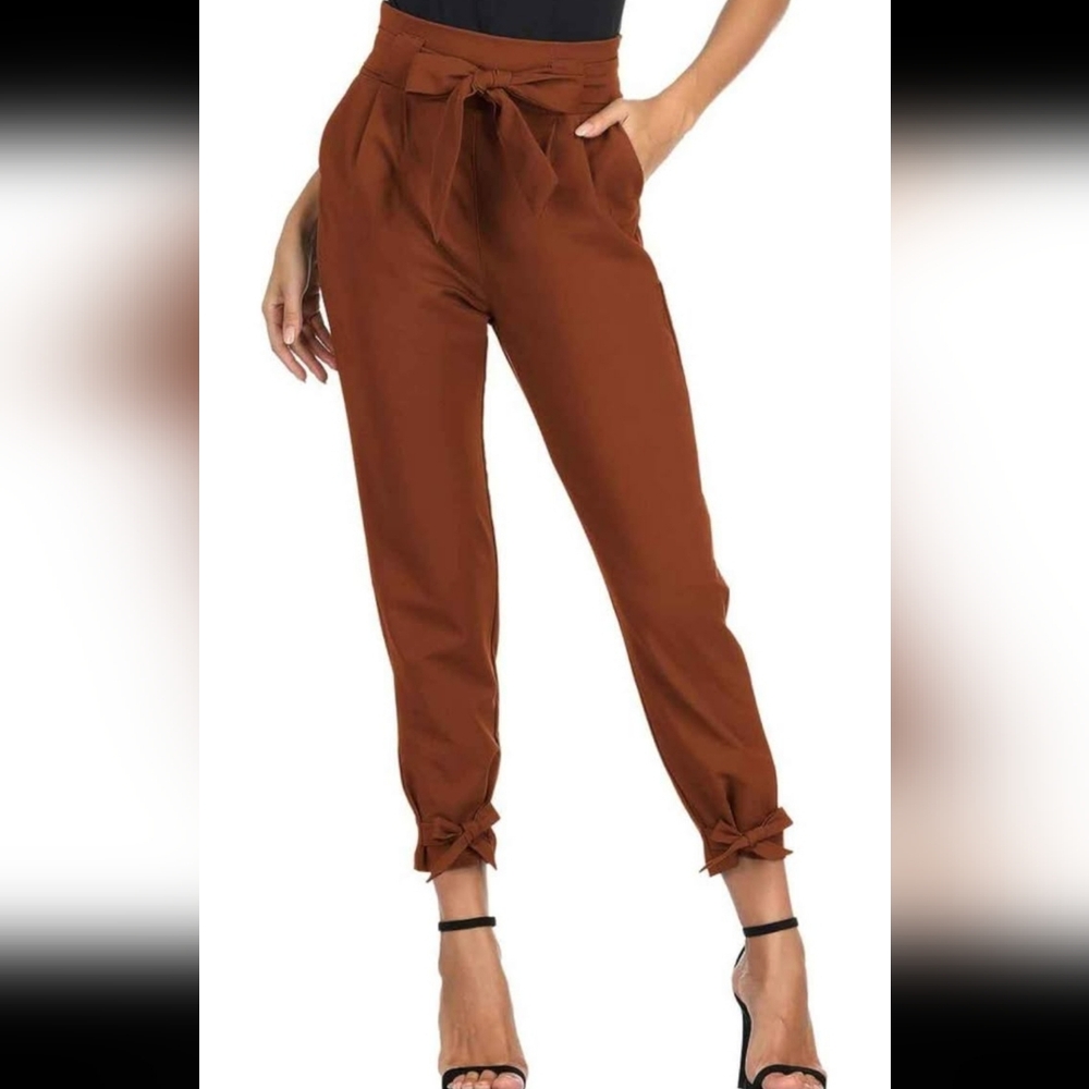 Cropped Paper Bag Pants